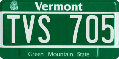 VT license plate TVS705
