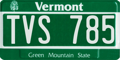 VT license plate TVS785