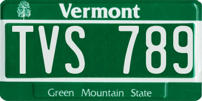 VT license plate TVS789