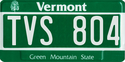 VT license plate TVS804