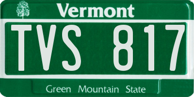 VT license plate TVS817