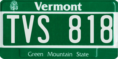 VT license plate TVS818