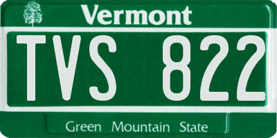 VT license plate TVS822