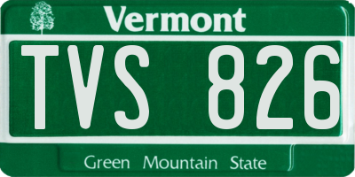 VT license plate TVS826
