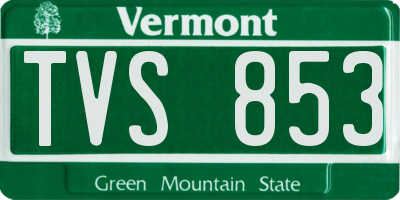 VT license plate TVS853