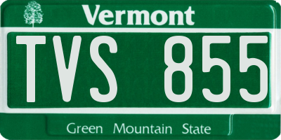 VT license plate TVS855