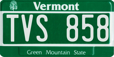 VT license plate TVS858