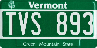 VT license plate TVS893