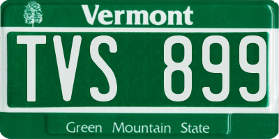 VT license plate TVS899
