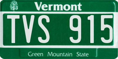 VT license plate TVS915