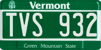 VT license plate TVS932