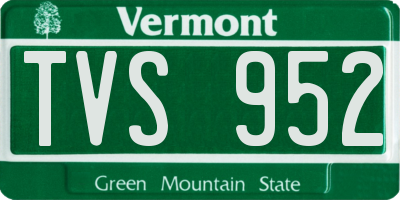VT license plate TVS952