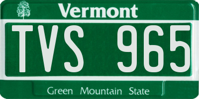 VT license plate TVS965