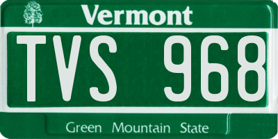 VT license plate TVS968