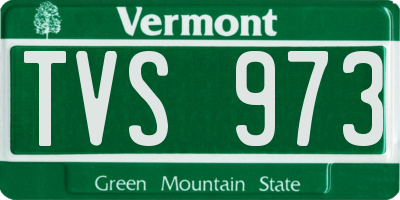 VT license plate TVS973