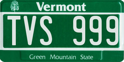 VT license plate TVS999