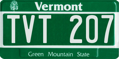 VT license plate TVT207