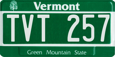 VT license plate TVT257
