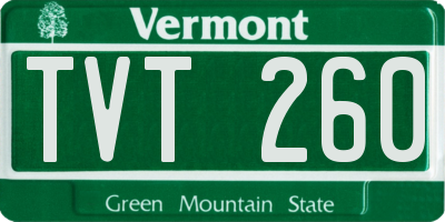 VT license plate TVT260