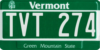 VT license plate TVT274