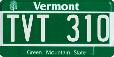 VT license plate TVT310