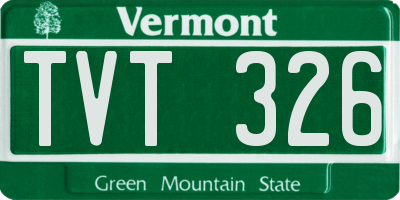 VT license plate TVT326