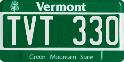 VT license plate TVT330