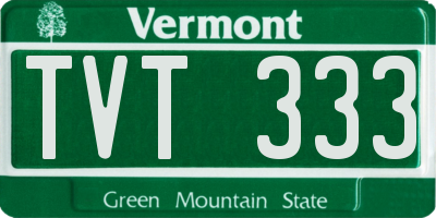 VT license plate TVT333