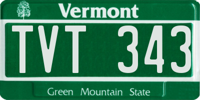 VT license plate TVT343