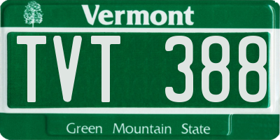 VT license plate TVT388