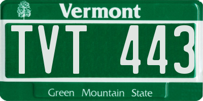 VT license plate TVT443