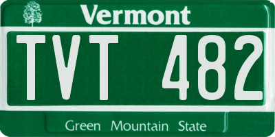 VT license plate TVT482