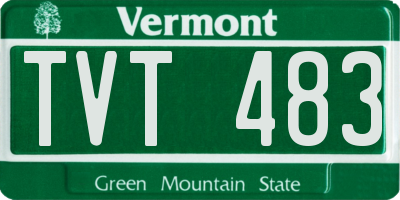 VT license plate TVT483