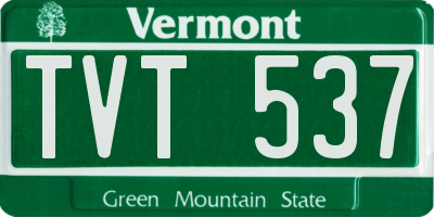 VT license plate TVT537