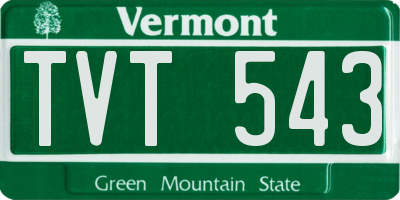 VT license plate TVT543