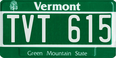 VT license plate TVT615