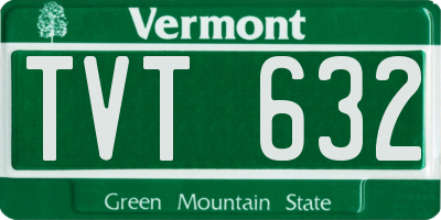 VT license plate TVT632