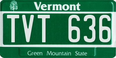 VT license plate TVT636