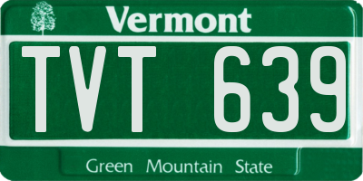 VT license plate TVT639
