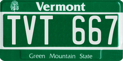 VT license plate TVT667