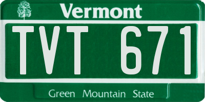 VT license plate TVT671