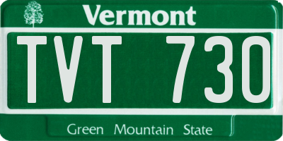 VT license plate TVT730