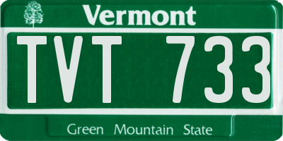 VT license plate TVT733