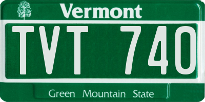 VT license plate TVT740