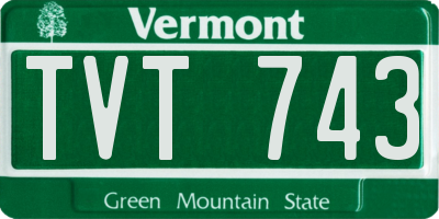 VT license plate TVT743