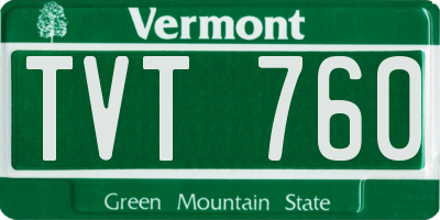VT license plate TVT760