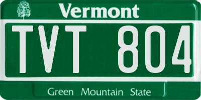 VT license plate TVT804