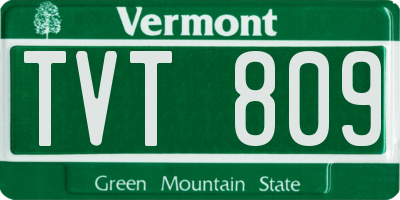 VT license plate TVT809