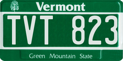 VT license plate TVT823