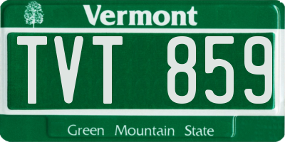 VT license plate TVT859
